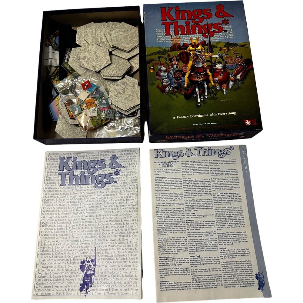 Kings & Things Fantasy Board Game Complete 1986 West End Games
